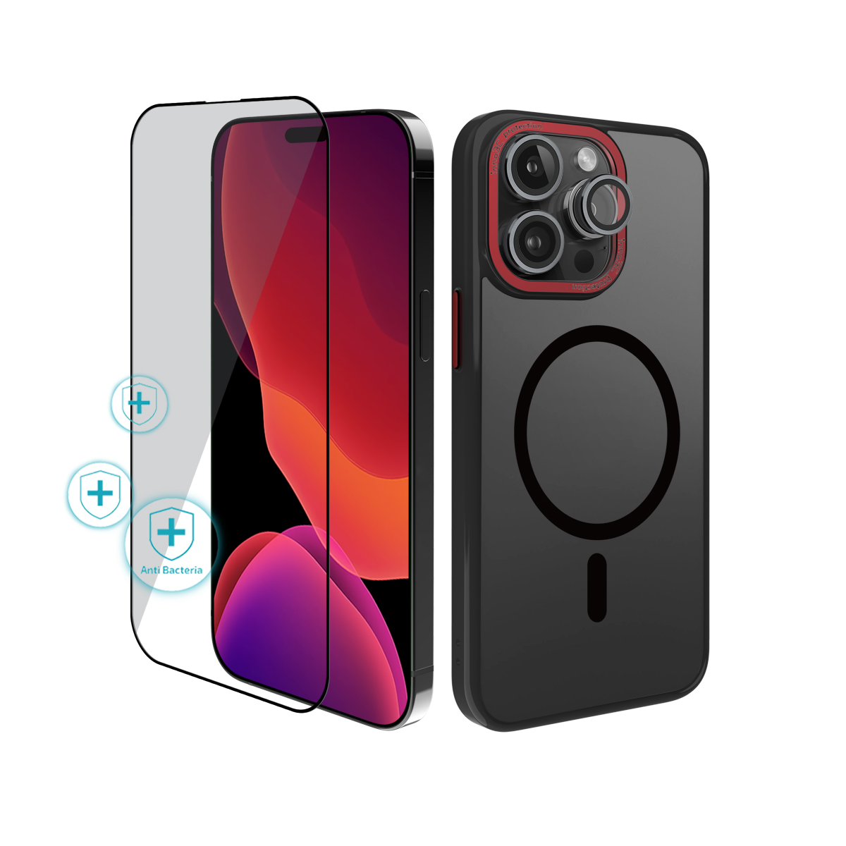 inno3C Accessories Set for iPhone 15 (Wine Red)